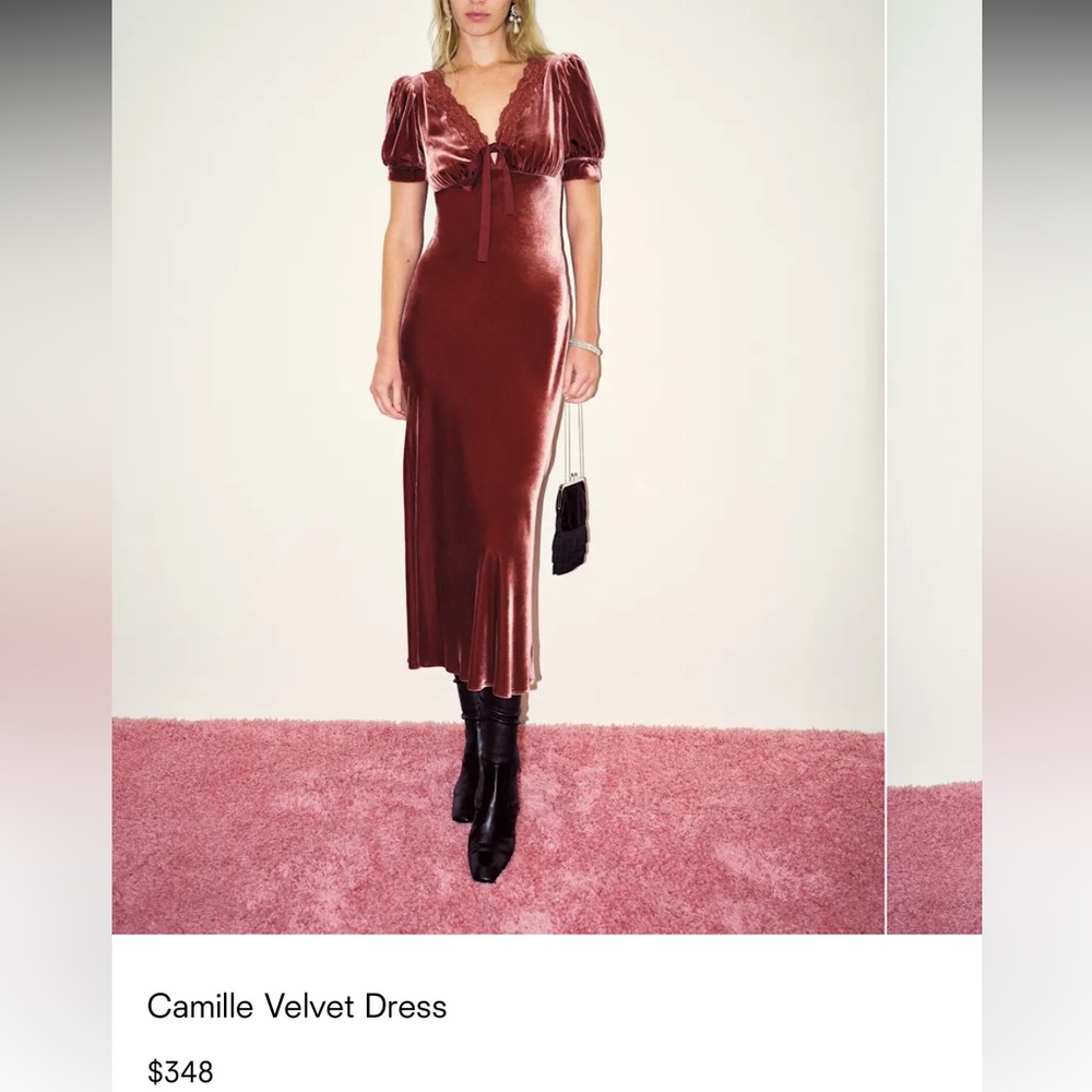 Reformation Camille Velvet Dress